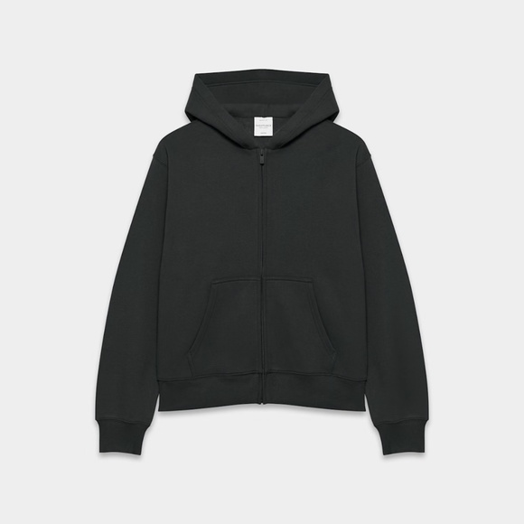 Aritzia Cozy Fleece Perfect Zip Up Hoodie Black Size Small - Picture 2 of 16